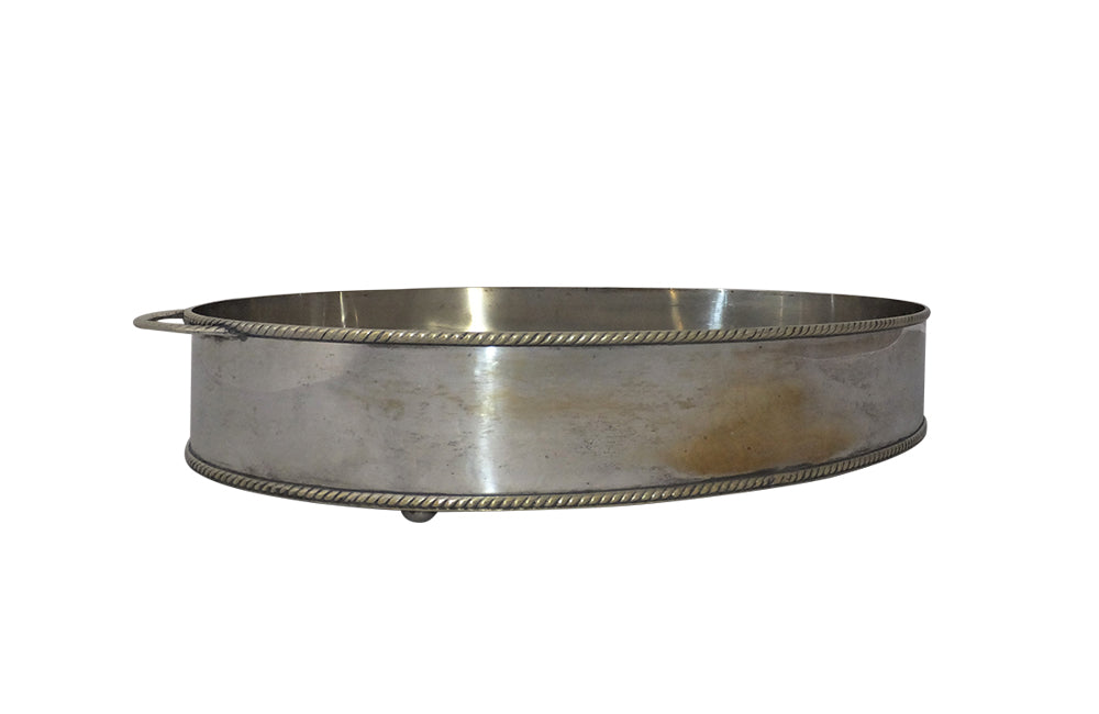 OVAL GALLERIED SILVERPLATE TRAY