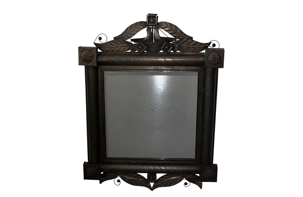 Tole Marriage Mirror -Mid Century Modern - Decorative Mirror - Folk Art Mirror -AD & PS Antiques