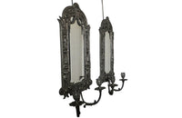 PAIR OF NEOCLASSICAL REVIVAL MIRRORED WALL LIGHTS