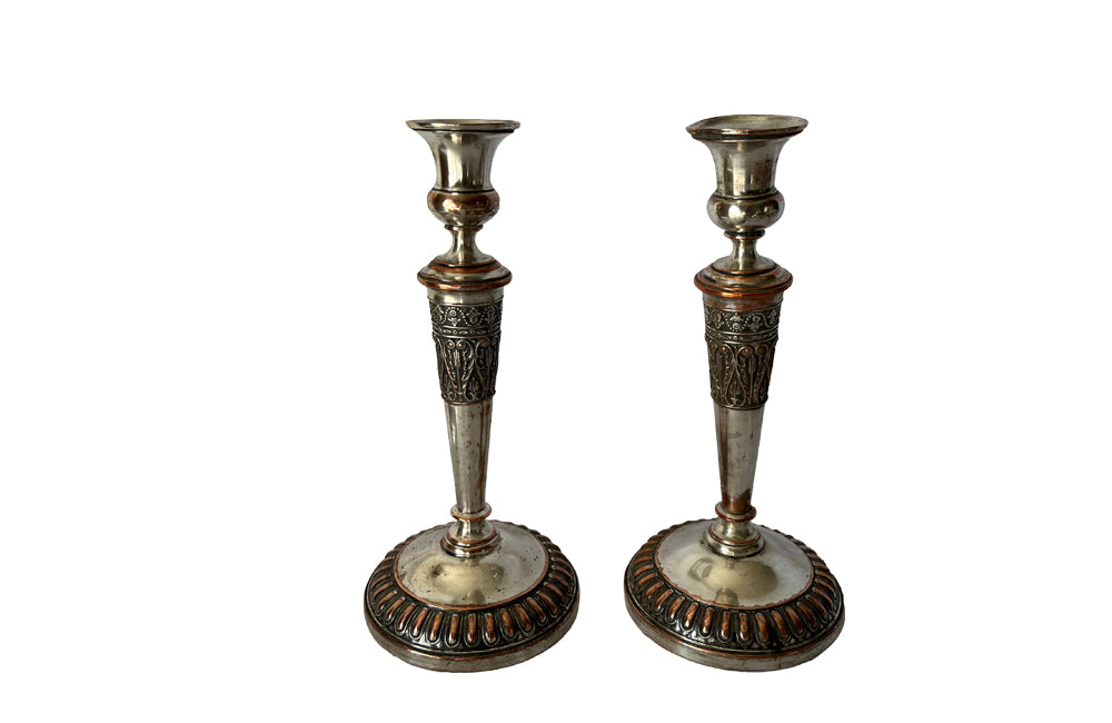 Pair Of Neo-Classical Revival Candlesticks - French Decorative Antiques - French Antique Candlesticks - Antique Lighting - Neoclassical Candlesticks - Candle Lighting - Antique Shops Tetbury - AD & PS Antiques