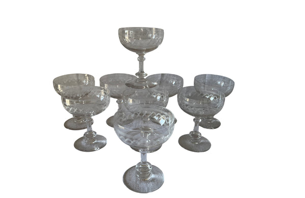 Antique Crystal Champagne Coupes - Decorative Antiques - AD & PS Antiques
