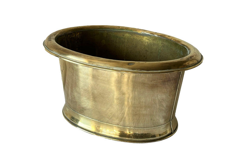 19th Century Brass Footbath - French Decorative Antiques - Cahe Pot - Jardiniere - Wine Cooler - Champagne Bucket - Champagne Vasque - Antique Shops Tetbury - AD & PS Antiques