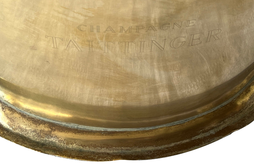Seau à Glace Art Déco – Vasque Champagne Taittinger – Métal Argenté, Poignée Col De Cygne – France