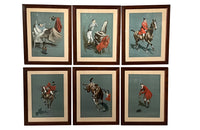 SET OF SIX FRAMED HORSE RIDING PRINTS BY A.H.GOUGH
