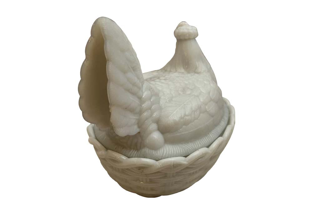 Opaline Glass Chicken Egg Basket Dish - French Decorative Accessories - Wine and Food Related Antiques - Kitchenalia - French Antiques - Vintage Accessories - Antique Shops Tetbury - AD & PS Tetbury