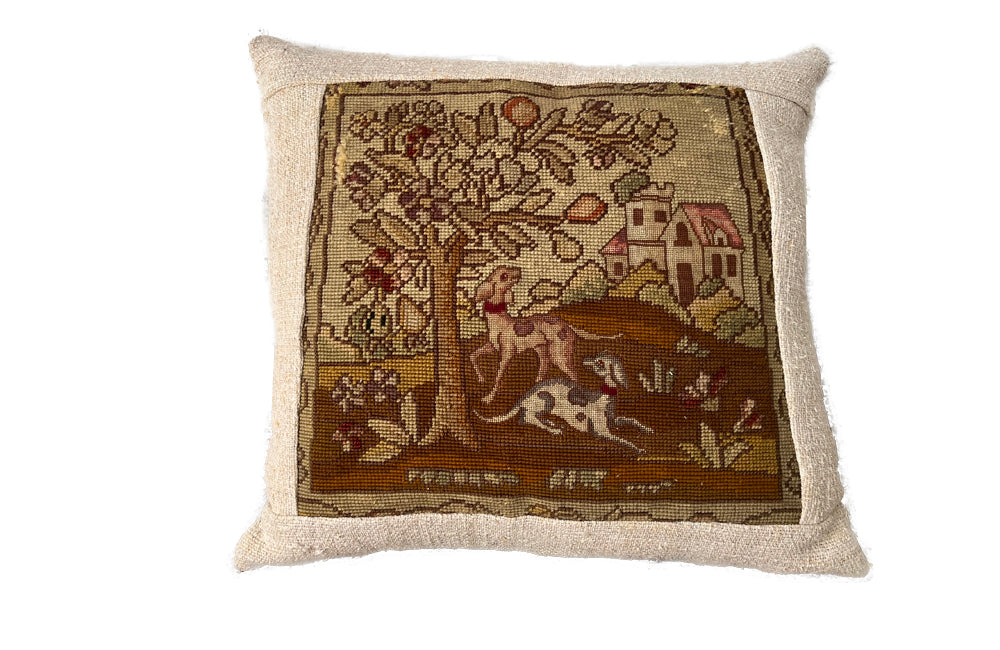 19th Century Tapestry Cushion - French Decorative Antiques - Antique Textiles - Antique Cushion - Tapestry - Soft Furnidhings - Decorative Accessories - Antique Shops Tetbury - AD & PS Antiques