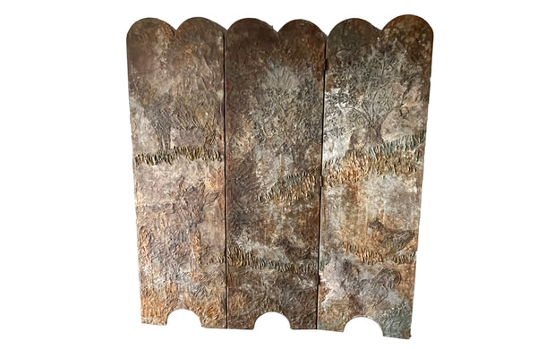 20th Century Mixed-Media Folding Screen - Decorative Antiques - AD & PS Antiques