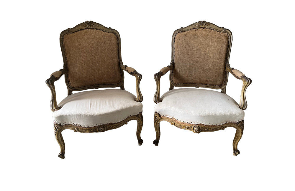 Pair Of Louis XV Revival Open Armchairs - French Antique Furniture - Decorative Antiques - Antique Chairs - Antique Armchairs - AD & PS Antiques