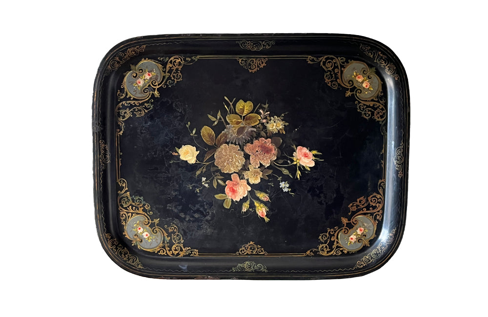 Large Napoleon III Tole Tray - Decorative Antiques - AD & PS Antiques