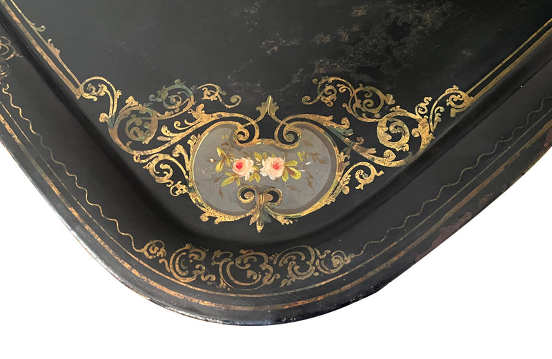 Large Napoleon III Tole Tray - French Decorative Antiques - Antique Tray - Decorative Accessories - Toleware - Antique Shops Tetbury - adpsantiques - AD & PS Antiques