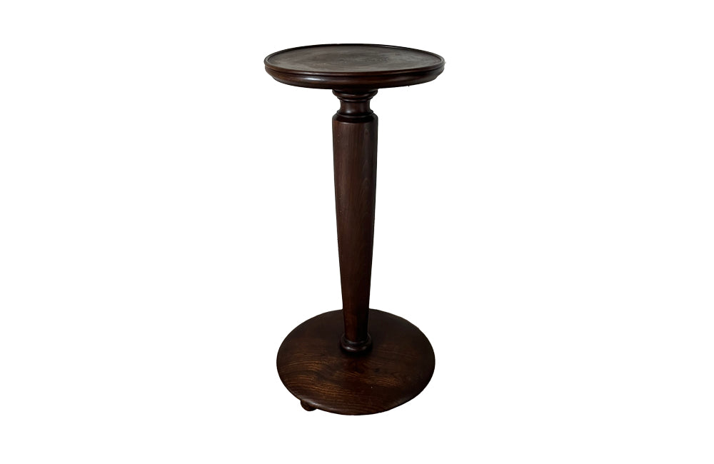 French Art Deco Gueridon pedestal table on a round base with three ball feet - Antique Side Table