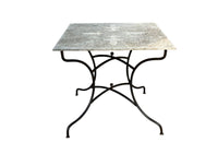 Vintage French Iron Garden Table with Marble Top - Garden Antiques - French Garden Antiques - French Garden Table  - Antique Tables - AD & PS Antiques