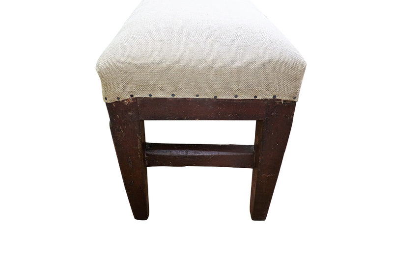 Long French 19th Century upholstered Bench -French Antiques - Lareg bench- Banquette- Rustic Furnitire -Primitive Furniture -Country House - Farmhouse Furniture -AD & PS Antiques