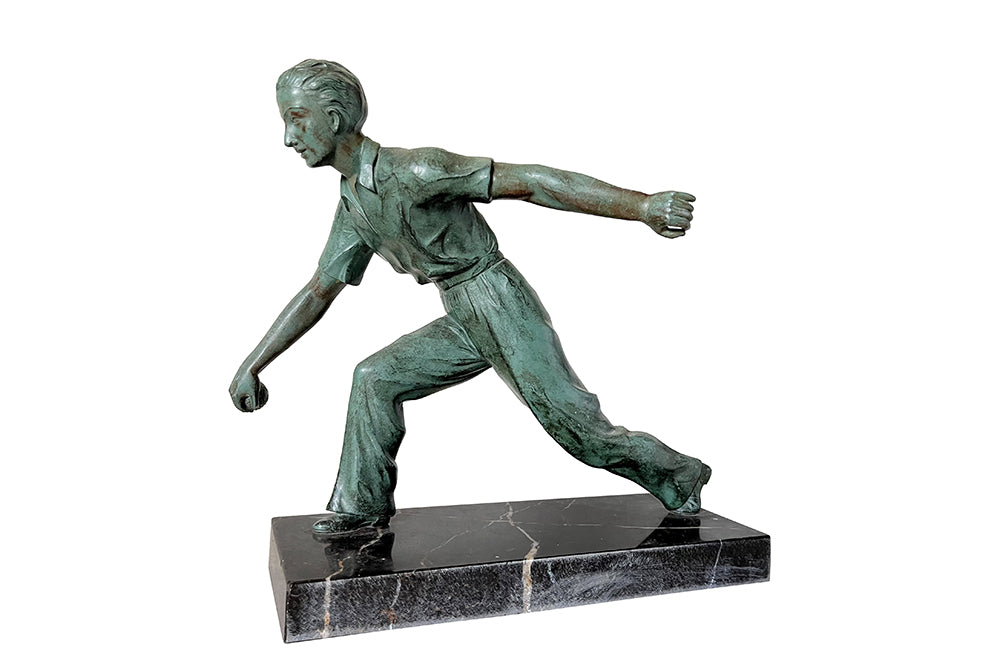 French Boules Player Sculpture - French Decorative Antiques - Sculpture - Petanque Player - Decorative Accessories - Antique Shops Tetbury - adpsantiques - AD & PS Antiques