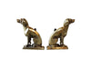 Pair of Brass Seated Hound Andirons-Dog Firedogs-French Antiques-English Antiques-Fireplace Accessories-Decorative accessoriesAD & PS Antiques