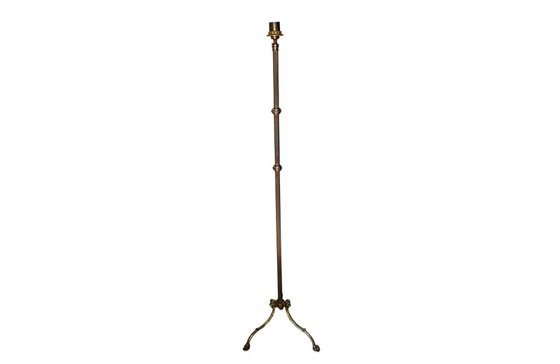 20th Century Brass Floor Lamp With Lions Paw Feet - Fllor Lamps - Standard Lamps - Mid Century Lighting - French Decorative Antiques - Antique Shops Tetbury  - AD & PS Antiques