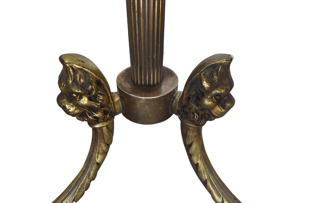 20th Century Brass Floor Lamp With Lions Paw Feet - Fllor Lamps - Standard Lamps - Mid Century Lighting - French Decorative Antiques - Antique Shops Tetbury - AD & PS Antiques