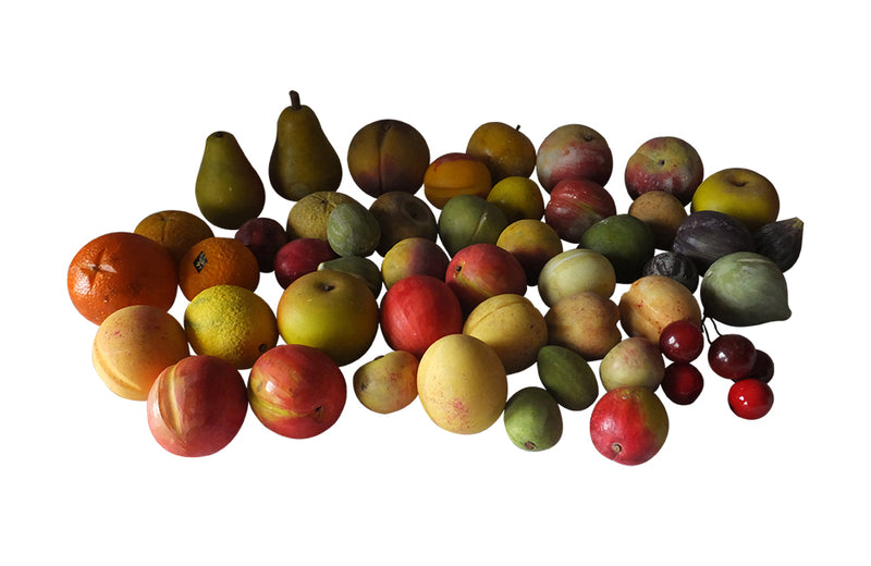 Collection of marble fruit-trompe l'oiel-decorative antiques-italian marble fruit-Italian Antiques-AD & PS Antiques