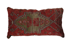 19th Century Feather Filled Carpet Cushion-Antique Textiles-Antique Cushions-AD & PS Antiques