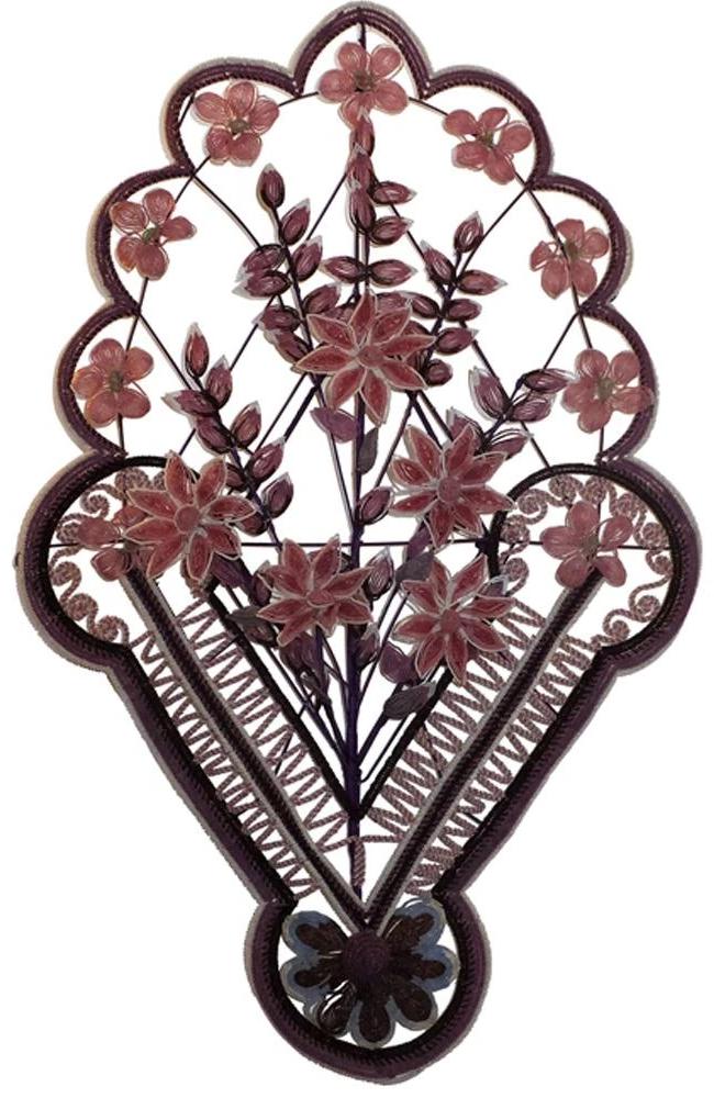 LARGE FLORAL BEADWORK WALL DECORATION