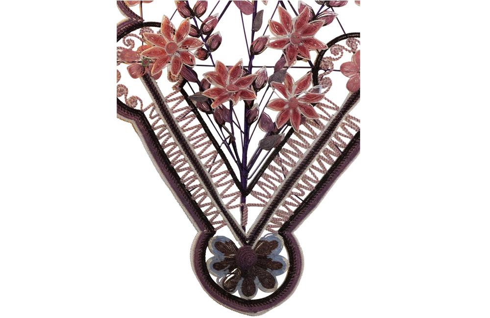 LARGE FLORAL BEADWORK WALL DECORATION