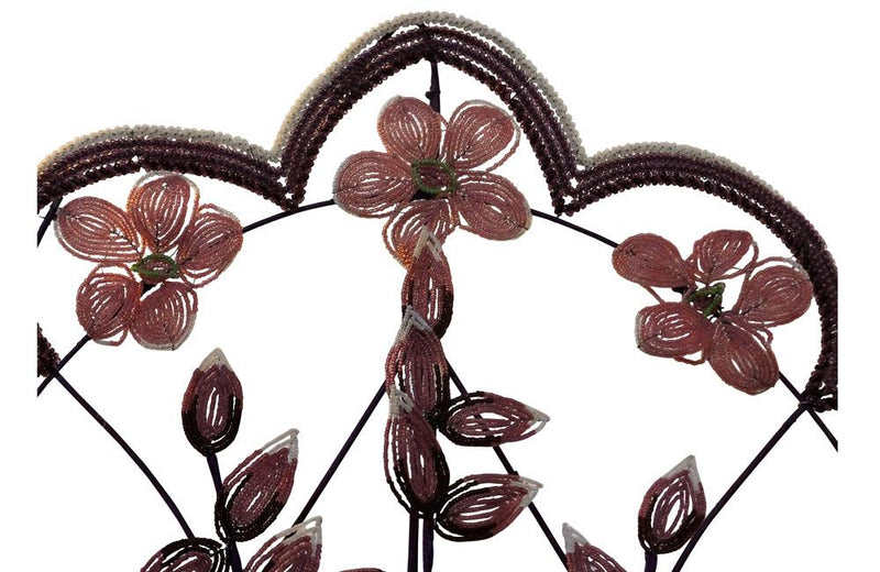 LARGE FLORAL BEADWORK WALL DECORATION