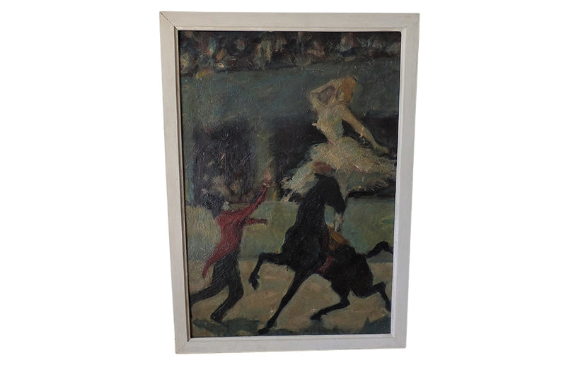 Double Sided Painting -Circus Dancer on Horse-Nude Painting-French Painting-Wall Decoration-Wall Art-Antique Art-French Antiques-Art-AD & PS Antiques