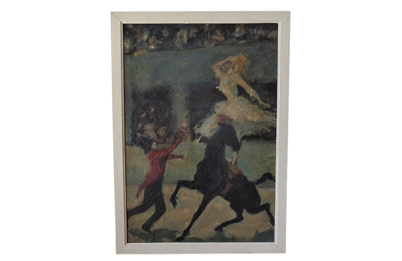 Double Sided Painting -Circus Dancer on Horse-Female Nude Painting-French Painting-Wall Decoration-Wall Art-Antique Art-French Antiques-Art-AD & PS Antiques