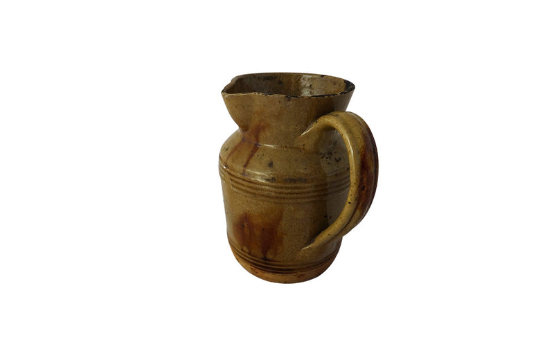 Antique Glazed French Pottery Milk Jug-Antique Ceramics-Ceramics-French Antique pottery-Decorative Accessories-French Antiques-AD & PS Antiques