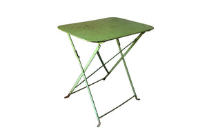 French Green Folding Iron Table - French Garden Antiques - Garden Antiques - Antique Folding Garden Table - Antique Garden Table - Antique Side Table - AD & PS Antiques