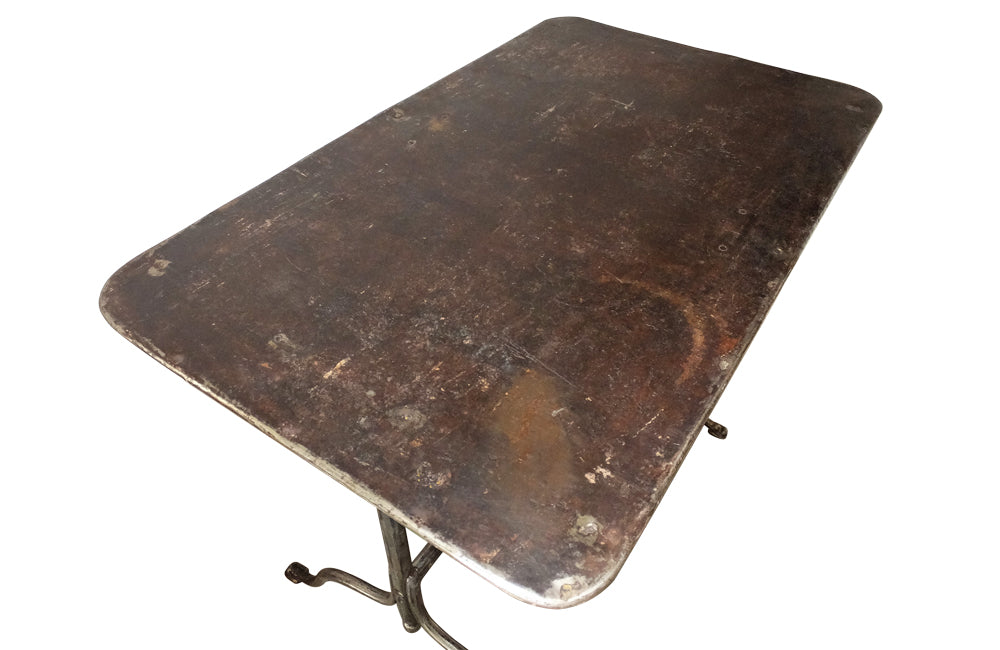 19th Century Italian Folding Iron Vineyard Table - Garden Antiques - Antique Garden Tables - Vineyard Table - AD & PS Antiques 
