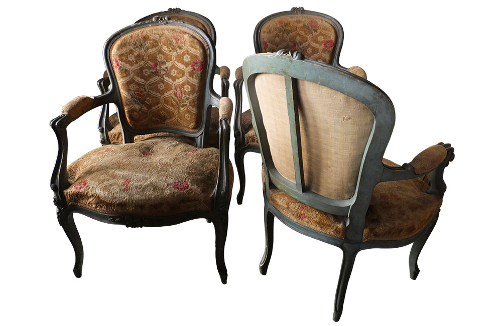 Four Louis XV Style Armchairs - French Antiques – French Antique Furniture - Antique Armchairs - 1930s Armchairs - Louis XV Revival Armchairs - Decorative Antiques - Antique Chairs - AD & PS Antiques