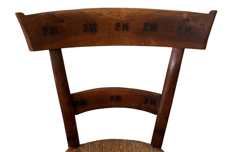 Early 19th Century Chair With P.M Monogram - French Antique Furniture - Antique Chairs - Decorative Antiques - French Antiques - AD & PS Antiques