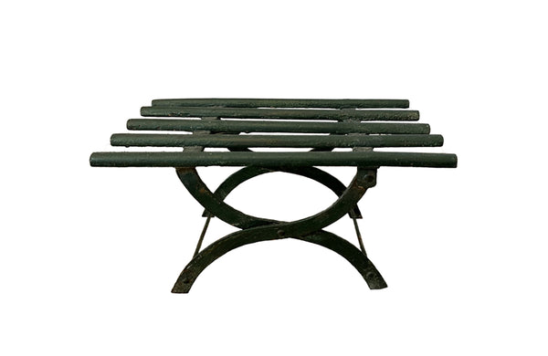 Small French Folding Iron Footstool - French Garden Antiques - Antique Footstoll - Garden Antiques - French Garden Seating - Plant Stand - Garden Decoration -Stools - Foot Stools - Antique Shops Tetbury - adpsantiques - AD & PS Antiques