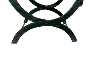 Small French Folding Iron Footstool - French Garden Antiques - Antique Footstoll - Garden Antiques - French Garden Seating - Plant Stand - Garden Decoration -Stools - Foot Stools - Antique Shops Tetbury - adpsantiques - AD & PS Antiques