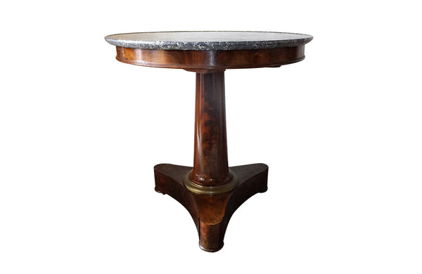 French Empire Mahogany Gueridon with Marble Top - Antique Table – Antique Centre Table - Empire Table – Antique Marble Table - Antique Side Table - French Antiques - Decorative Antique Furniture - AD & PS Antiques