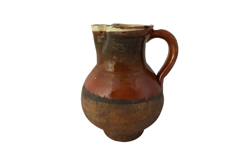 Antique French Glazed Pottery Jug-French Pottery-Ceramics-Antique Pottery-Kitchenalia-Decorative Accessories-AD & PS Antiques