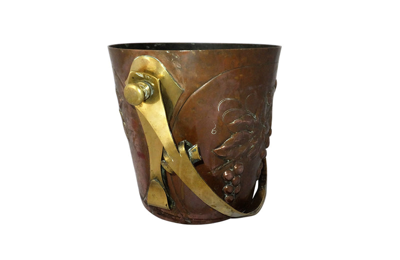 Aesthetic Movement Champagne Bucket-Arts & Crafts Copper & Brass Wine Cooler-French Antiques-Decorative Accessories-Wine & Food Antiques-AD & PS Antiques