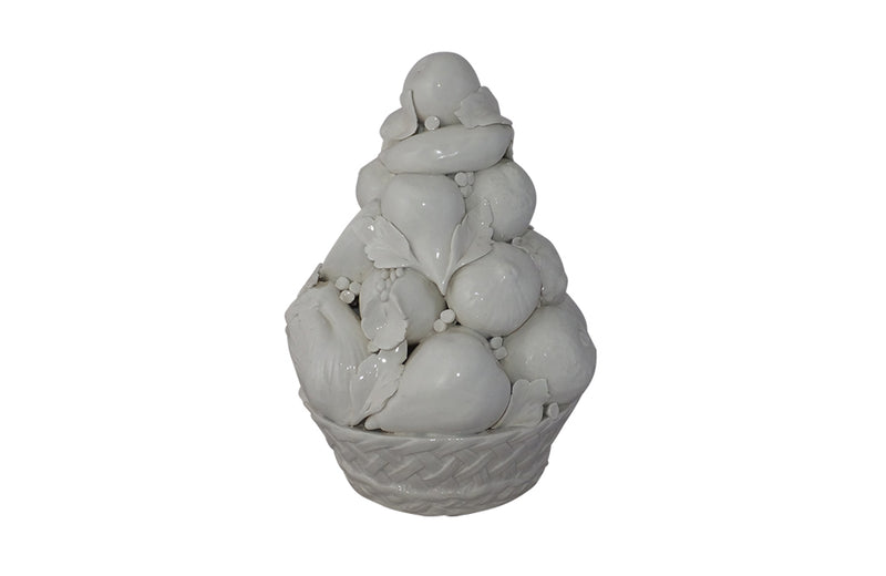 Italian White Ceramic Fruit Basket-White Ceramic Centrepiece-Italian Antiques-Italian Vintage Accessories-Decorative Accessories-AD & PS Antiques