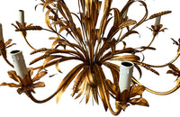 Large Wheatsheaf Gilt Metal Chandelier - Hollywood Regency - Mid Century Modern Lighting - French Decorative Antiques - Vintage Lighting - Large Chandelier - Hanging Light - Antique Lighting - Wheatsheaf Chandelier - Antique Shops Tetbury - adpsantiques - AD & PS Antiques