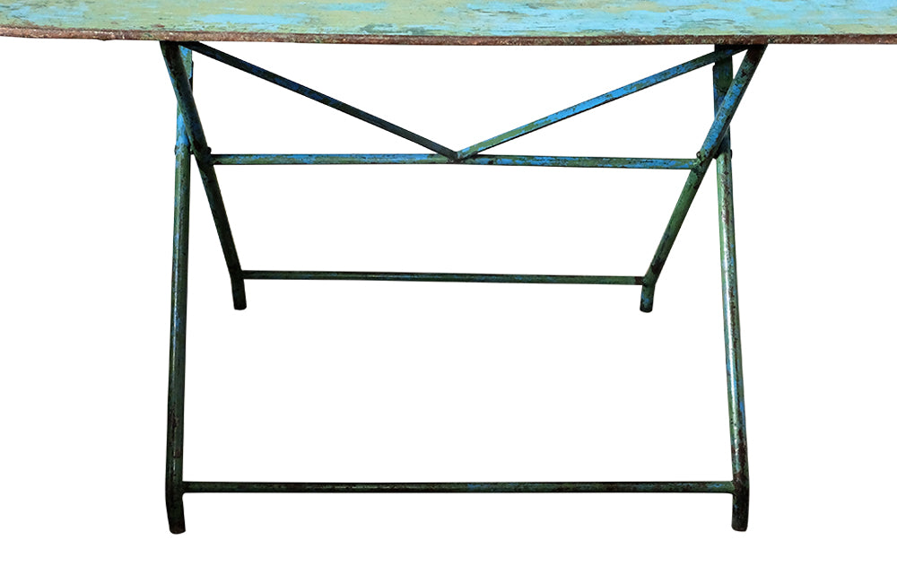 Large Folding French Garden Table - Iron Garden Table - French Antique Table - Bistro Table - Garden Antiques - AD & PS Antiques