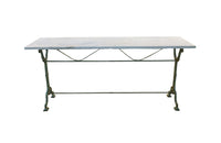 LONG MARBLE TOP BISTRO TABLE