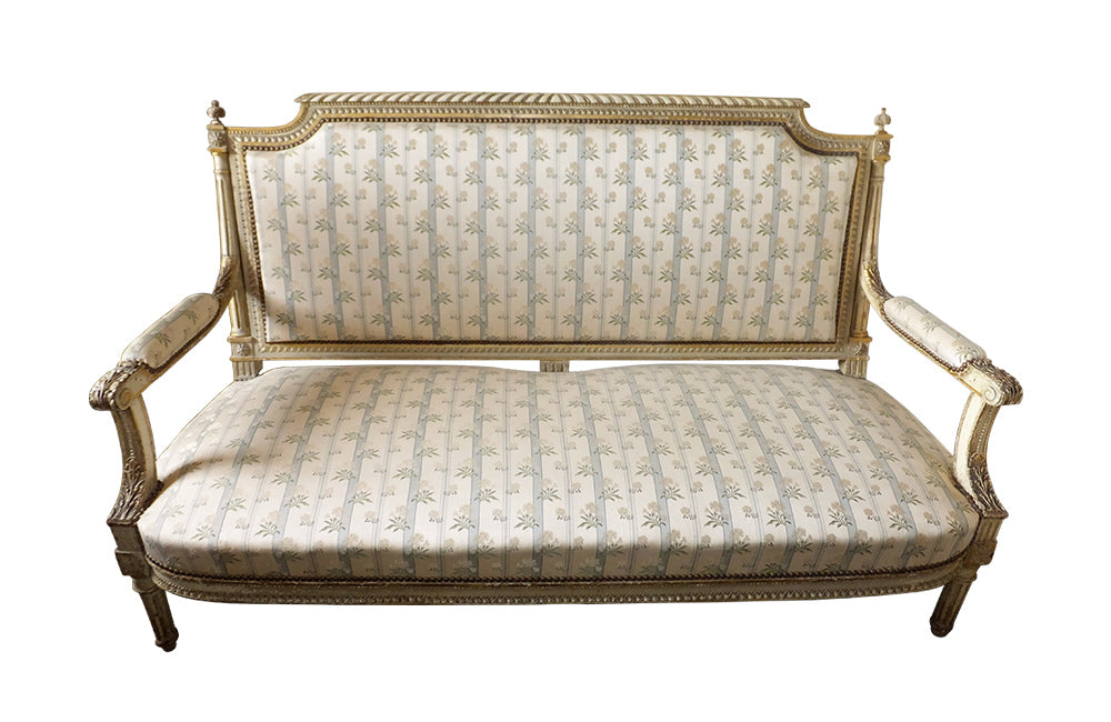 Louis XVI Sofa- Neoclassical Revival Canape-Seating-Sofa-French Antiques-AD & PS Antiques