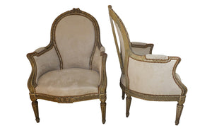 Louis XVI Style Salon Suite- French Antiques- Seating - Antique Seating - Antique Canape - Antique Armchairs - AD & PS Antiques