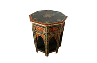 Moorish Painted Hexagonal Side Table - Decorative Antiques - Middle Eastern Furniture - Antique Side Table - Painted Decorative Antique Furniture - Antique Tables - AD & PS Antiques