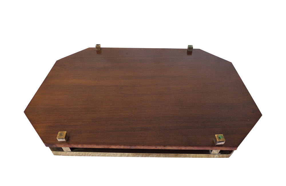 Chic Olivewood and Brass Tray-20th Century Olivewood and Brass Tray-Spanish Vintage Antiques-Decorative Accessories-Spanish Design-Spanish Antiques-Mid Century Modern-Vintage Entertaining-AD & PS Antiques