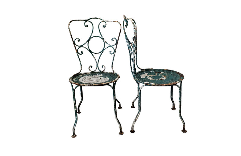 Pair of French Garden Chairs - Antique Garden Furniture - French Antiques -Garden Chairs - Iron Garden Chairs - Garden Antiques - Garden Furniture - Garden Seats - AD & PS Antiques