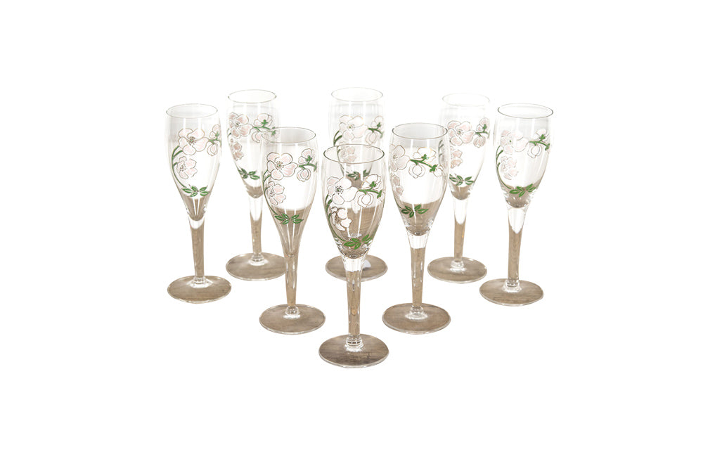 SET OF EIGHT PERRIER JOUET CHAMPAGNE FLUTES