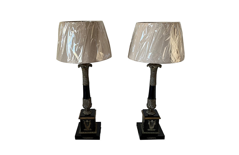 Pair Of Neo-Classical Revival Table Lamps - Antique Lighting - Pair of Lamps - Table Lamps - Lighting - Neo Classical Decoration - Antique Shops Tetbury - adpsantiques - AD & PS Antiques