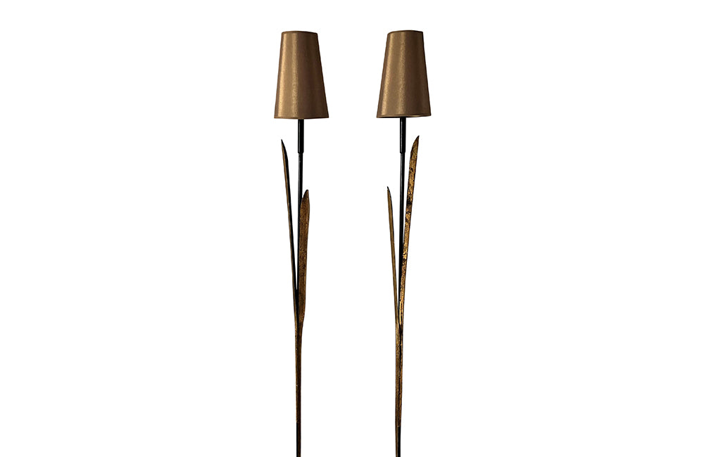 Pair Of Tall Reed Floor Lamps - AD & PS Antiques - Vintage Lighting - Floor Lamps - Pair of Floor Lamps - Standard Lamps - Lighting - Antique Shops Tetbury - adpsantiques 